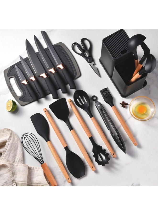DubaiGallery Stylish 19 Pcs Culinary Accessories Arrangement Showcasing Ergonomic Utensils, Nonstick Silicone Surfaces, Scandinavian-Inspired Design, Balanced Color Blocking, Food Preparation Elements, Creative Kitchen Workspace Mood - Image 2